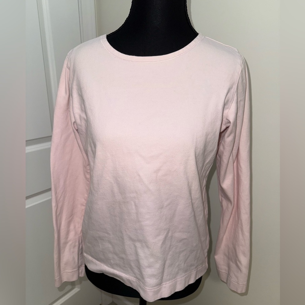 Eddie Bauer light pink long-sleeve knit top